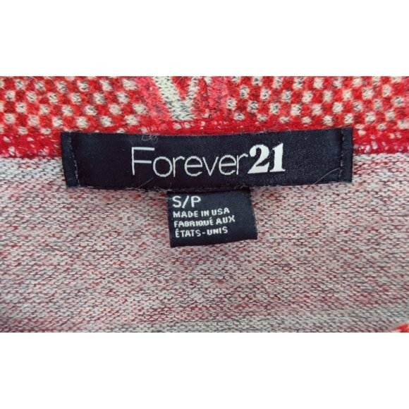 Forever 21 Poncho Top Cape Wrap Dark Orange Cowl Neck Geometric Tribal - Picture 7 of 9